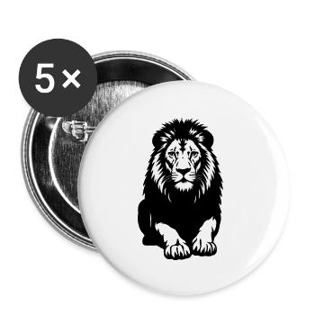 Lion - Buttons small 1''/25 mm (5-pack) - white - Front