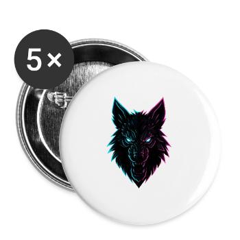 NEON FANG - Buttons klein 25 mm (5er Pack) - Weiß - Vorne
