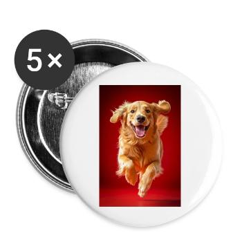 Joie dorée volante - Lot de 5 petits badges (25 mm) - blanc - Devant