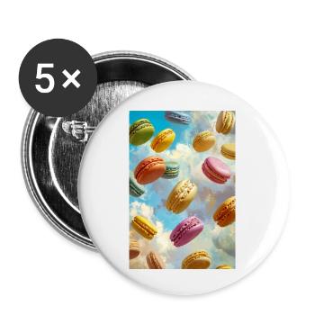 Colorful Macarons in the Sky - Buttons small 1''/25 mm (5-pack) - white - Front
