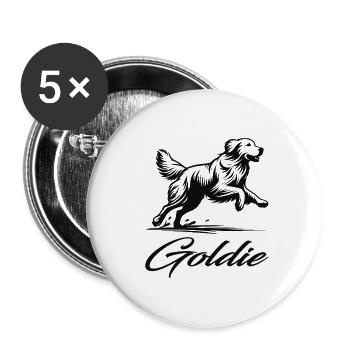 Cute Golden Retriever – Friendly and playful - Buttons small 1''/25 mm (5-pack) - white - Front