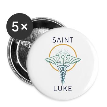 Saint Luke: Medizinische Hilfe - Buttons klein 25 mm (5er Pack) - Weiß - Vorne