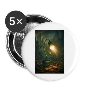 Plante futuriste - Lot de 5 petits badges (25 mm) - blanc - Devant