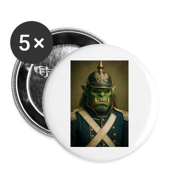 Orc Warlord in Ceremonial Dress - Buttons small 1''/25 mm (5-pack) - white - Front