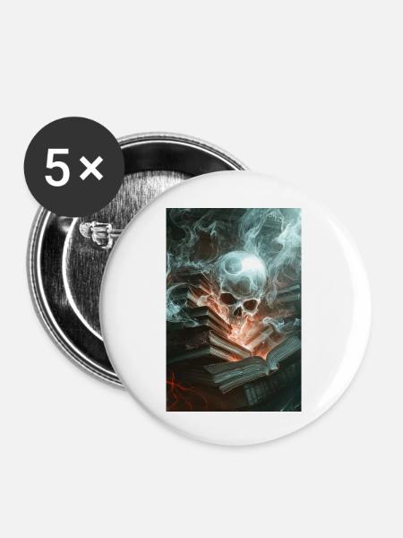 Entfesseltes Spukwissen - Buttons klein 25 mm (5er Pack) - Weiß