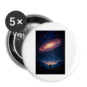 Stargazer Beneath a Cosmic Spiral - Buttons small 1''/25 mm (5-pack) - white - Front