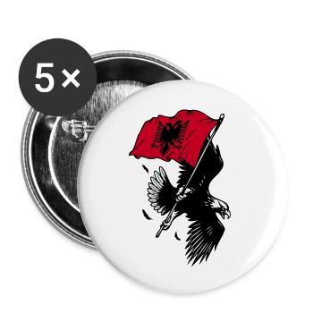 Albanian eagle with flag - Buttons small 1''/25 mm (5-pack) - white - Front