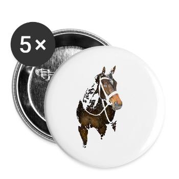 Horse - Buttons small 1''/25 mm (5-pack) - white - Front