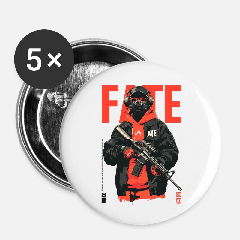 Tactical Guy - Buttons klein 25 mm (5er Pack) - Weiß