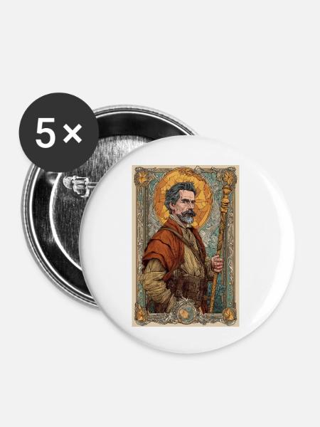 Steampunk-Entdecker-Porträt - Buttons klein 25 mm (5er Pack) - Weiß