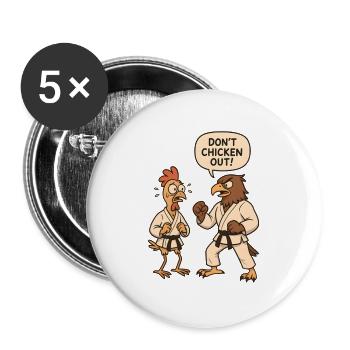Don't chicken out - Buttons klein 25 mm (5er Pack) - Weiß - Vorne