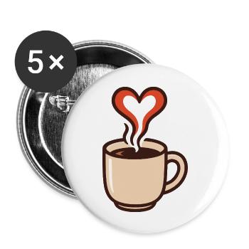 Un café réconfortant - Lot de 5 petits badges (25 mm) - blanc - Devant