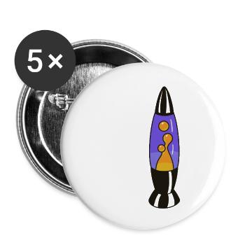 Lampe à lave rétro – Design psychédélique - Lot de 5 petits badges (25 mm) - blanc - Devant