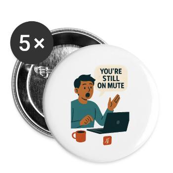 Status-Sprechblasengrafik stummschalten - Buttons klein 25 mm (5er Pack) - Weiß - Vorne