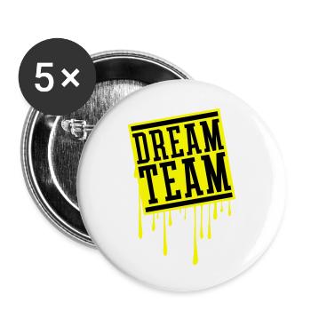 Dream Team - Buttons klein 25 mm (5er Pack) - Weiß - Vorne