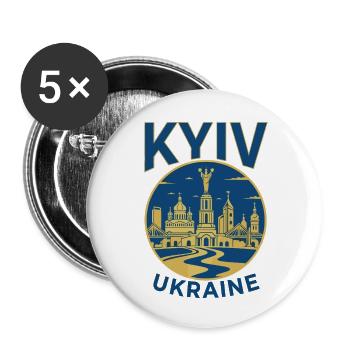 Kiewer Wahrzeichen Skyline Illustration - Buttons klein 25 mm (5er Pack) - Weiß - Vorne