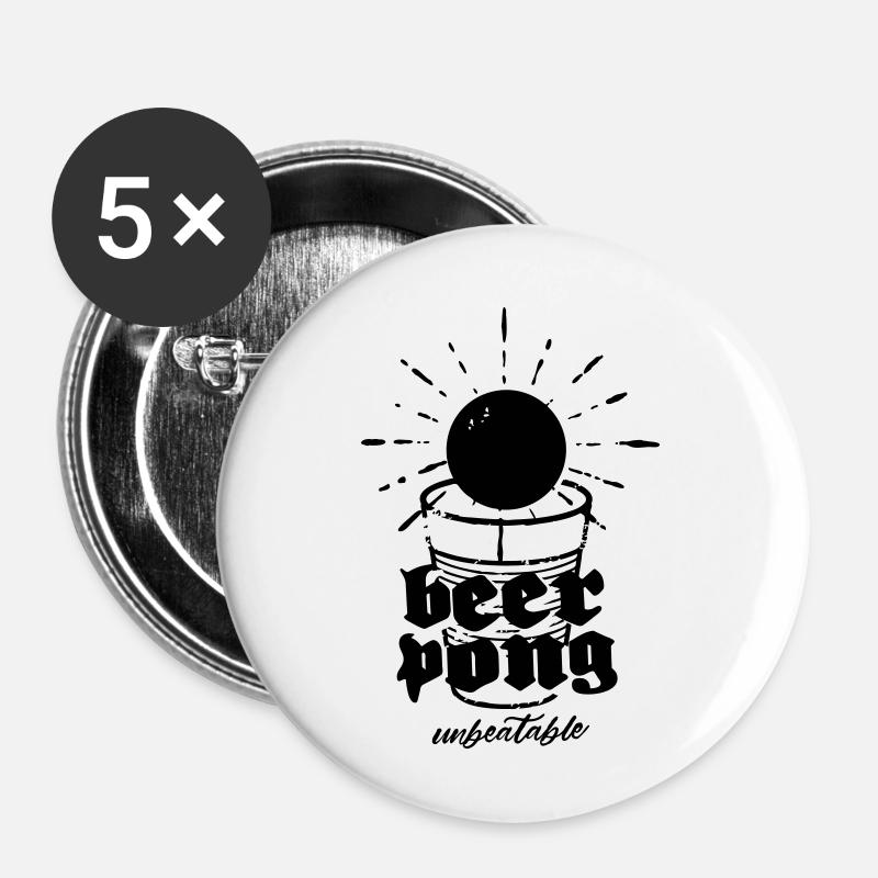 Beer Pong T-Shirt - Buttons small 1''/25 mm (5-pack) - white