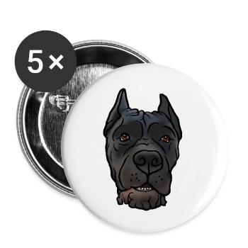 Cane Corso docks head in comic style - Buttons small 1''/25 mm (5-pack) - white - Front