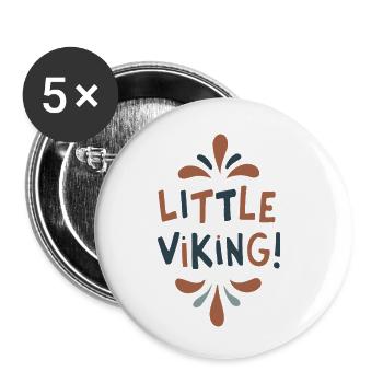 Kleiner Wikinger - Buttons klein 25 mm (5er Pack) - Weiß - Vorne