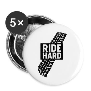 Ride Hard Tire Strip Graphic - Buttons small 1''/25 mm (5-pack) - white - Front