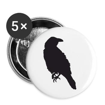 Krähe III - Buttons klein 25 mm (5er Pack) - Weiß - Vorne