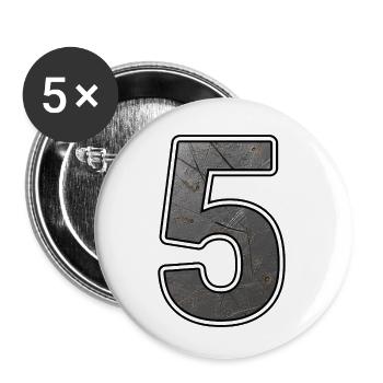Rostiges 5 Design - Buttons klein 25 mm (5er Pack) - Weiß - Vorne