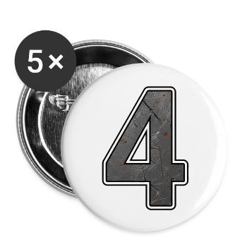 Vier Grunge Metalltextur - Buttons klein 25 mm (5er Pack) - Weiß - Vorne