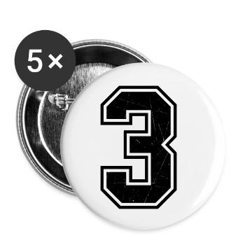 Geometric 3 Distress - Buttons small 1''/25 mm (5-pack) - white - Front