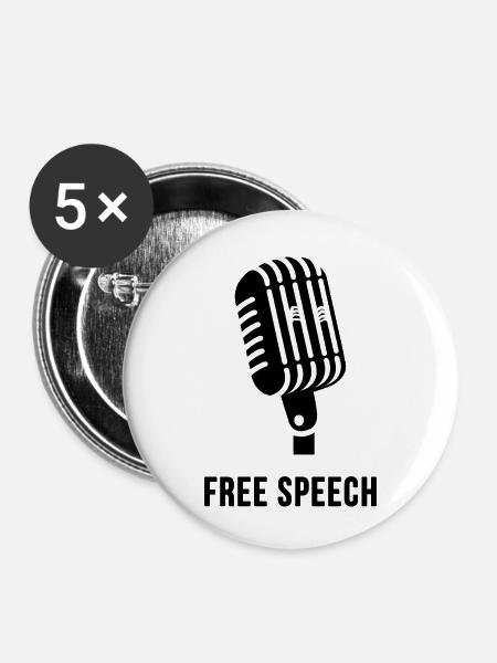 Free Speech  - Buttons klein 25 mm (5er Pack) - Weiß
