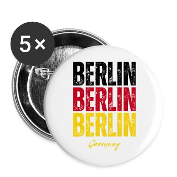Berlin, Allemagne, mémoire de Berlin - Lot de 5 petits badges (25 mm) - blanc - Devant