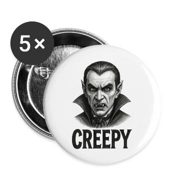 Vampire terrifiant - Halloween - Lot de 5 petits badges (25 mm) - blanc - Devant