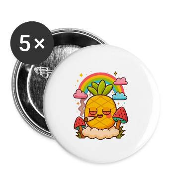 Pineapple 🍍 Express - Buttons small 1''/25 mm (5-pack) - white - Front