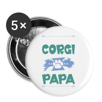corgi dogs dad - Buttons small 1''/25 mm (5-pack) - white - Front