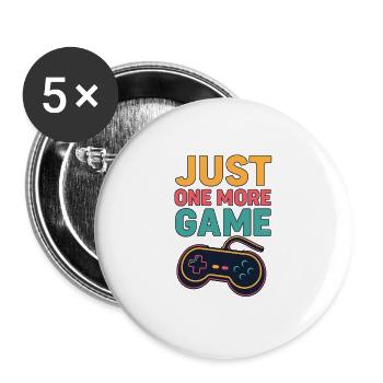 Just One More Game Retro Tee - Buttons small 1''/25 mm (5-pack) - white - Front