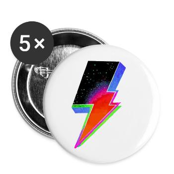Tonnerre au néon électrique - Lot de 5 petits badges (25 mm) - blanc - Devant