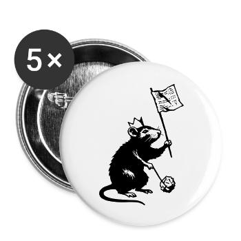 Rat with flag - Buttons small 1''/25 mm (5-pack) - white - Front