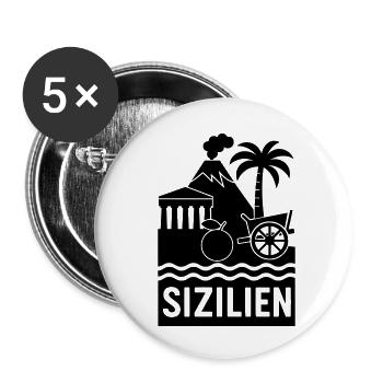 Sicily Silhouette - Buttons small 1''/25 mm (5-pack) - white - Front