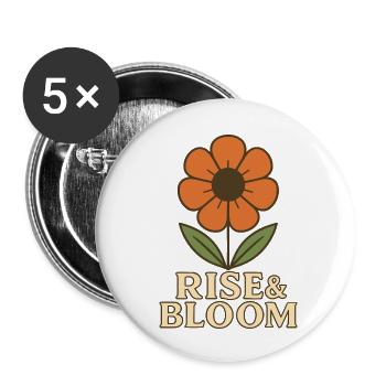 Rise & Bloom - Buttons small 1''/25 mm (5-pack) - white - Front