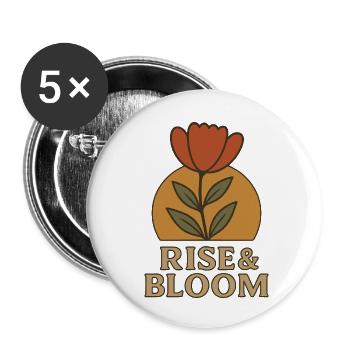 Rise & Bloom - Buttons small 1''/25 mm (5-pack) - white - Front
