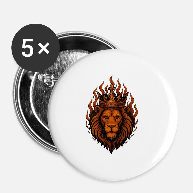 King of Fire – Royal Power - Buttons small 1''/25 mm (5-pack) - white
