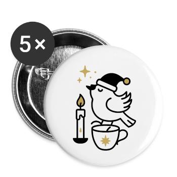 Golden Shooting Star Night - Buttons small 1''/25 mm (5-pack) - white - Front