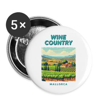Mallorca Weinanbau Landschaft Urlaub Reisen - Buttons klein 25 mm (5er Pack) - Weiß - Vorne