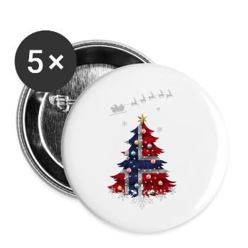 Christmas tree with Norway flag - Buttons small 1''/25 mm (5-pack) - white - Front
