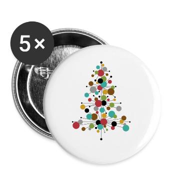 Have a Cool Yule! – Retro Weihnachtsdesign - Buttons klein 25 mm (5er Pack) - Weiß - Vorne