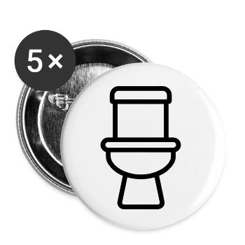 toilet - Buttons small 1''/25 mm (5-pack) - white - Front