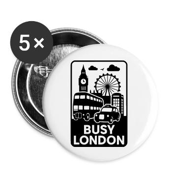 Busy London - Buttons small 1''/25 mm (5-pack) - white - Front