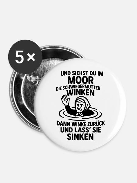schwiegermutter spruch böse gemein - Buttons klein 25 mm (5er Pack) - Weiß