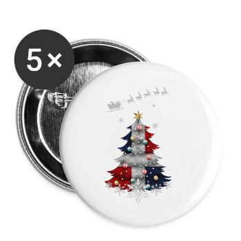 Christmas tree with Dominican Republic flag - Buttons small 1''/25 mm (5-pack) - white - Front