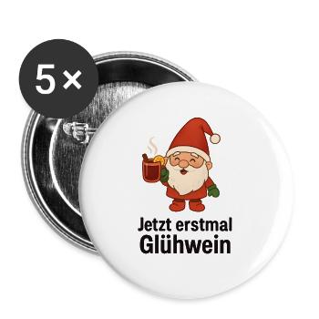 Glühwein Wichtel - Buttons klein 25 mm (5er Pack) - Weiß - Vorne