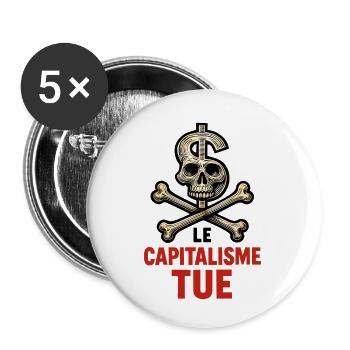 Capitalism kills - struggle - alternative - Buttons small 1''/25 mm (5-pack) - white - Front
